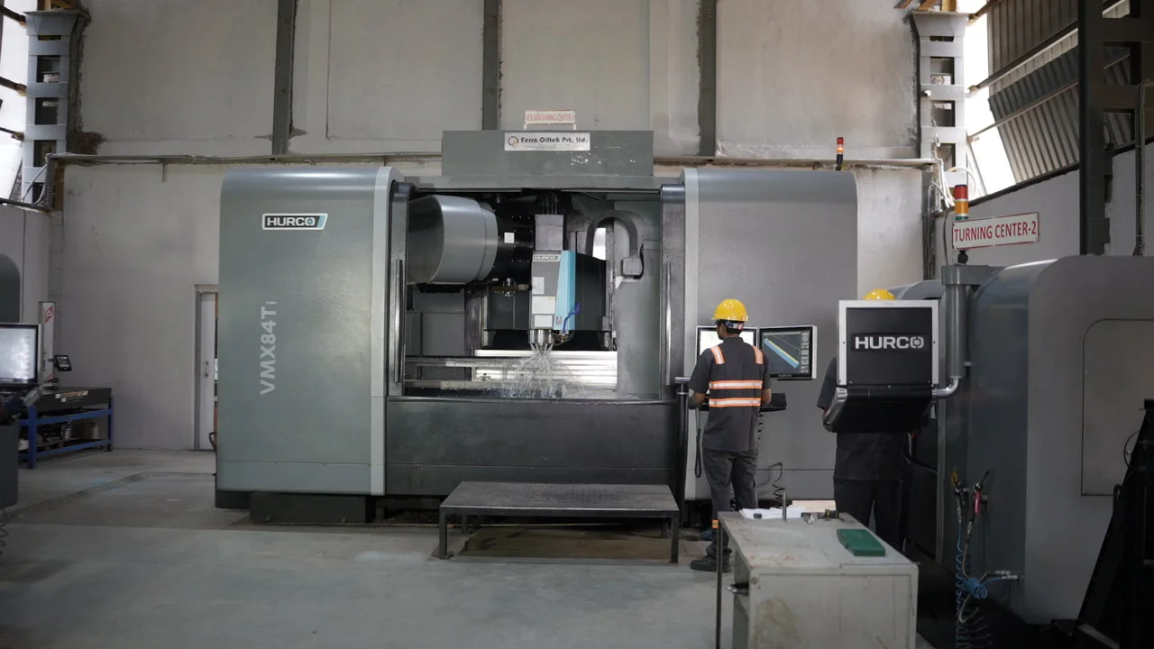 CNC machining centre and operator in Ferro Oiltek’s infrastructure gallery